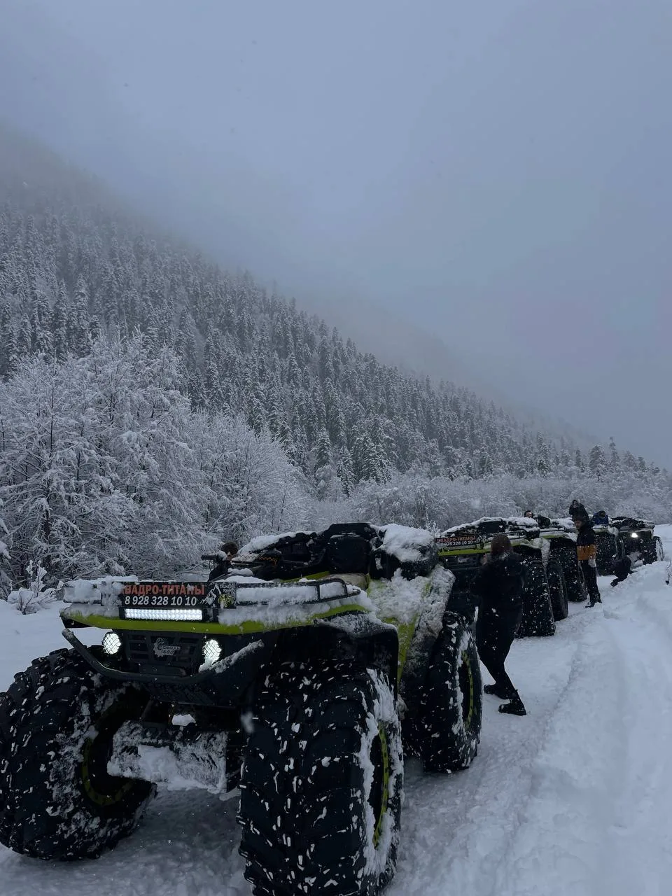 Квадроцикл-болотоход — Зимний лес — фото квадроцикла в Зимнем лесу, Архыз, фото 1