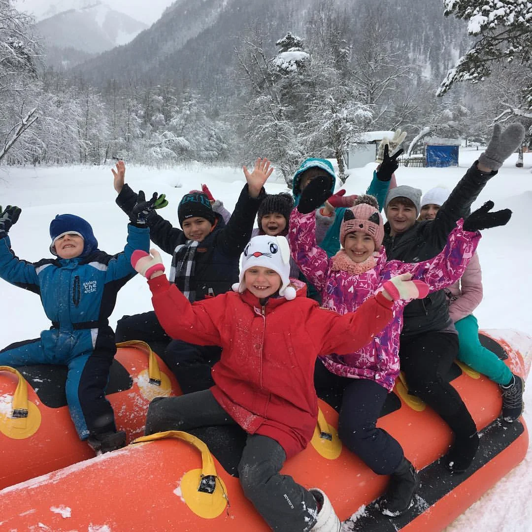 Катание на надувном банане на снегоходе в Архызе: фото маршрута 2